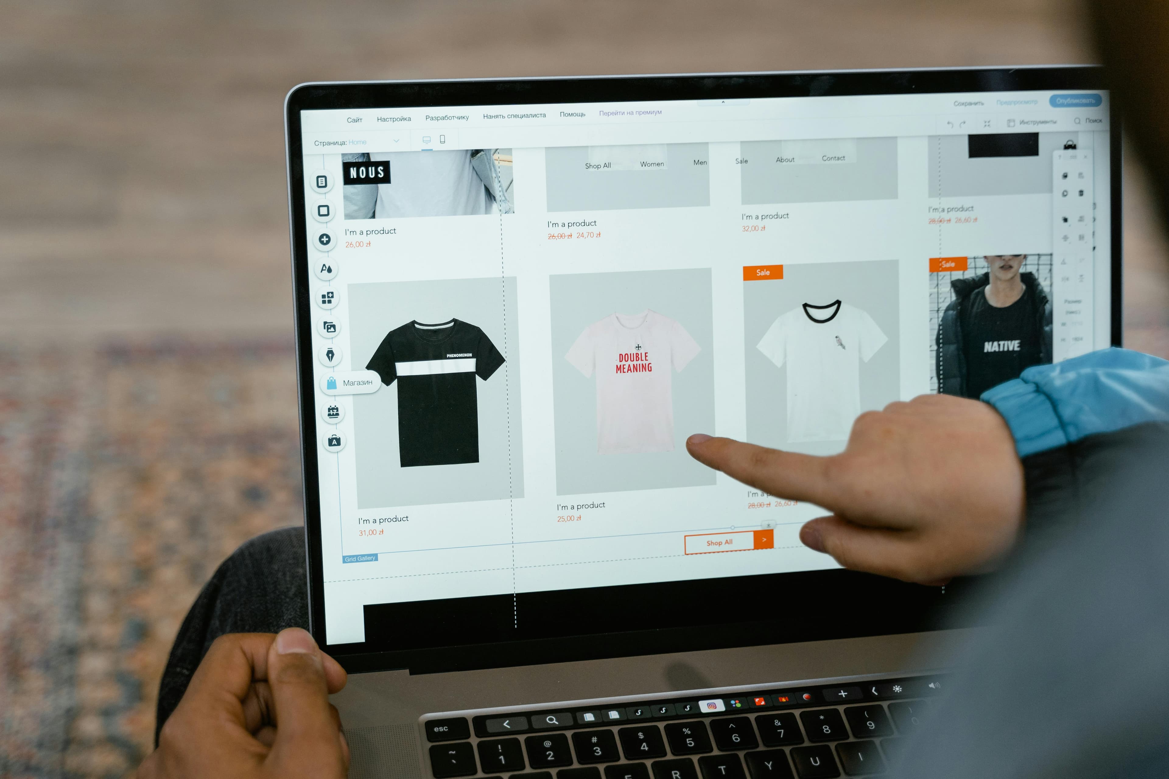 A person choosing between different side hustle options on a digital screen